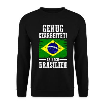 Urlaub Brasilianer Brasilien - Unisex Pullover - Schwarz - Vorne - Alina (178cm) & Michal (187cm)
