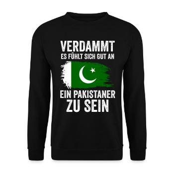 Pakistan Pakistaner Pakistanisches - Unisex Pullover - Schwarz - Vorne - Alina (178cm) & Michal (187cm)