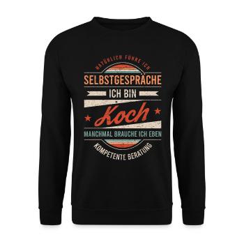 Koch Arbeitskollege Kollege Geschenk Retro - Unisex Pullover - Schwarz - Vorne - Alina (178cm) & Michal (187cm)