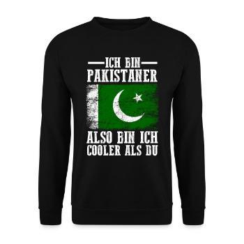 Pakistan Pakistaner Pakistanisches - Unisex Pullover - Schwarz - Vorne - Alina (178cm) & Michal (187cm)