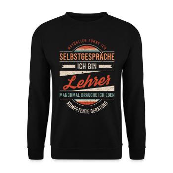 Lehrer Arbeitskollege Kollege Geschenk Retro - Unisex Pullover - Schwarz - Vorne - Alina (178cm) & Michal (187cm)