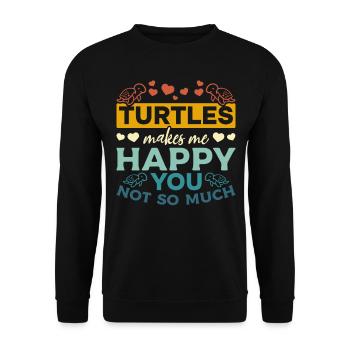 Les tortues ne me rendent pas si heureux - - Sweat-shirt Unisexe - noir - Devant - Alina (178cm) & Michal (187cm)