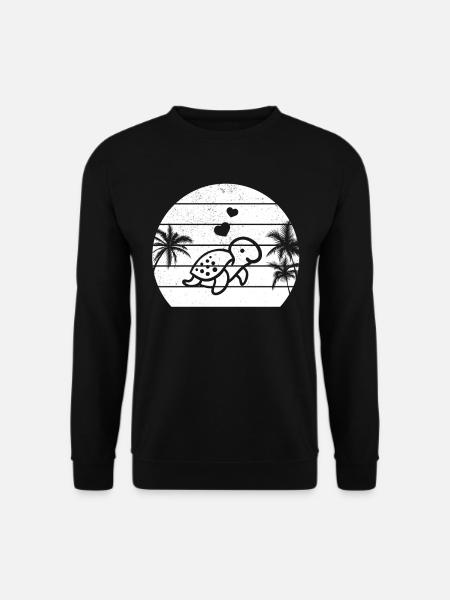 Cute turtle at sunset, turtle, - Unisex Sweatshirt - black