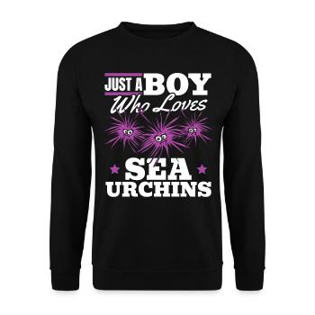 Juste un garçon qui aime les oursins - Sweat-shirt Unisexe - noir - Devant - Alina (178cm) & Michal (187cm)