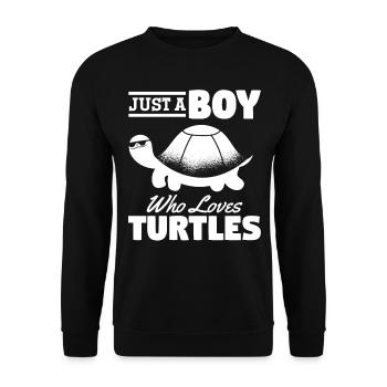 Turtle Lovers Sea Turtle - Just one - Unisex Sweatshirt - black - Front - Alina (178cm) & Michal (187cm)