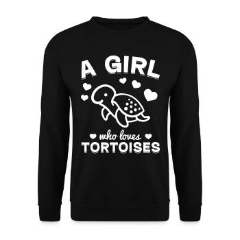 Tortue terrestre Une fille qui aime les tortues - Sweat-shirt Unisexe - noir - Devant - Alina (178cm) & Michal (187cm)