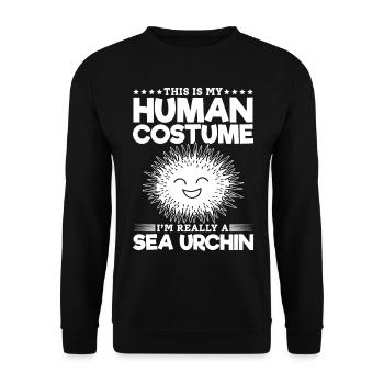 C’est mon costume humain je suis vraiment - Sweat-shirt Unisexe - noir - Devant - Alina (178cm) & Michal (187cm)