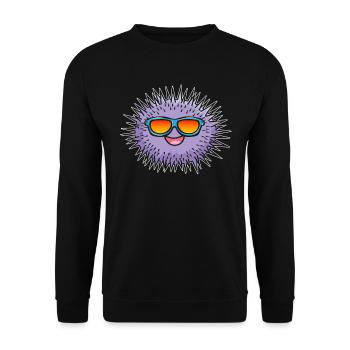 Funny sea urchin with sunglasses Funny sea urchin - Unisex Sweatshirt - black - Front - Alina (178cm) & Michal (187cm)