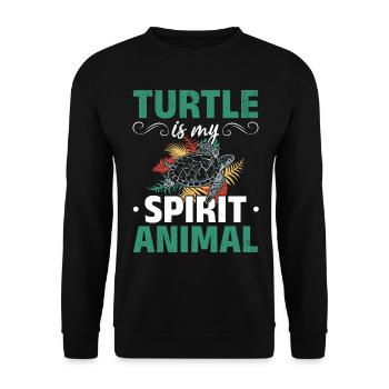 La tortue est mon animal d’ — Tortue douce - Sweat-shirt Unisexe - noir - Devant - Alina (178cm) & Michal (187cm)
