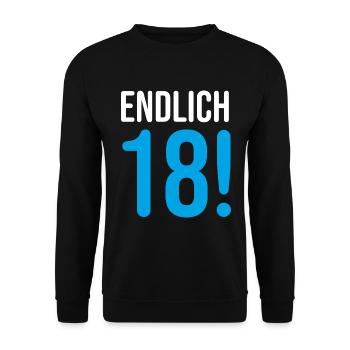 18. Geburtstag 18 Jahre - Unisex Pullover - Schwarz - Vorne - Alina (178cm) & Michal (187cm)