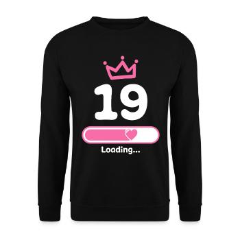 19 ans d’anniversaire Poutre de chargement - Sweat-shirt Unisexe - noir - Devant - Alina (178cm) & Michal (187cm)