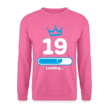 19. Geburtstag Krone Glückwunsch Gratulieren - Unisex Pullover - Pink - Vorne