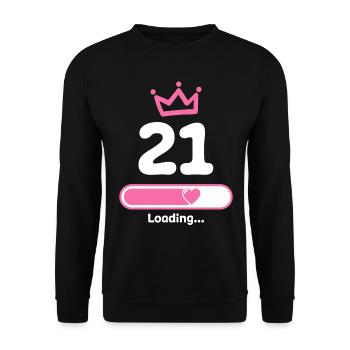 21 years birthday congratulations - Unisex Sweatshirt - black - Front - Alina (178cm) & Michal (187cm)