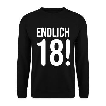 18. Geburtstag Geschenkideen - Unisex Pullover - Schwarz - Vorne - Alina (178cm) & Michal (187cm)