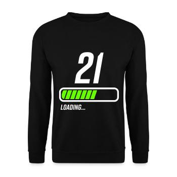 Faisceau de chargement du 21e anniversaire - Sweat-shirt Unisexe - noir - Devant - Alina (178cm) & Michal (187cm)