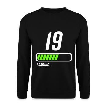 Faisceau de chargement du 19e anniversaire - Sweat-shirt Unisexe - noir - Devant - Alina (178cm) & Michal (187cm)