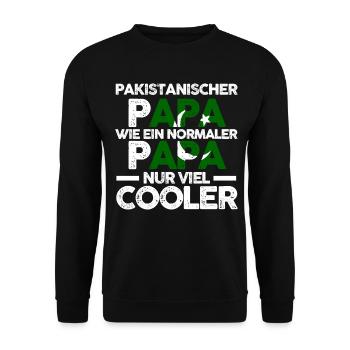 Pakistanischer Papa Vater Pakistaner Pakistan - Unisex Pullover - Schwarz - Vorne - Alina (178cm) & Michal (187cm)