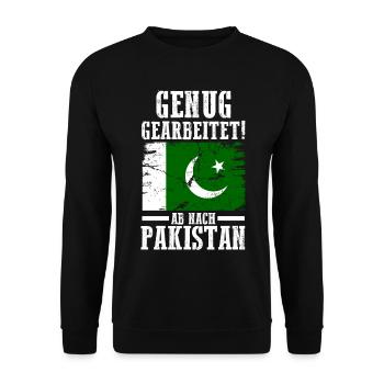 Urlaub Pakistaner Pakistan - Unisex Pullover - Schwarz - Vorne - Alina (178cm) & Michal (187cm)