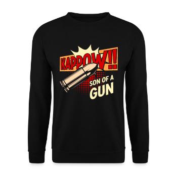 Kappow Bullets Gun Explosion Big bang Aesthetic - Unisex Sweatshirt - black - Front - Alina (178cm) & Michal (187cm)