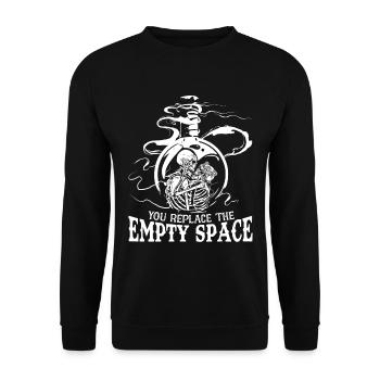 Romantique Gothique Os Squelette Roses Mort Tombe - Sweat-shirt Unisexe - noir - Devant - Alina (178cm) & Michal (187cm)