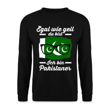 Pakistaner Pakistanisches Pakistan - Unisex Pullover - Schwarz - Vorne - Alina (178cm) & Michal (187cm)