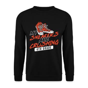 Kids Back to School Crush Sneakers for 4th Grade - Unisex Sweatshirt - black - Front - Alina (178cm) & Michal (187cm)