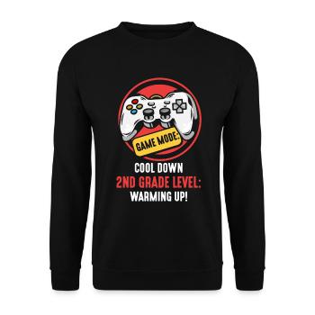 Kids Back to School Gamer Mode 2nd Grade Level - Unisex Sweatshirt - black - Front - Alina (178cm) & Michal (187cm)