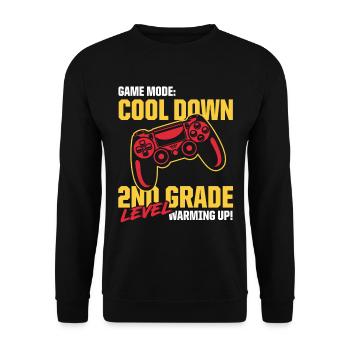 Kids Back to School Gamer Mode 2nd Grade Level - Unisex Sweatshirt - black - Front - Alina (178cm) & Michal (187cm)