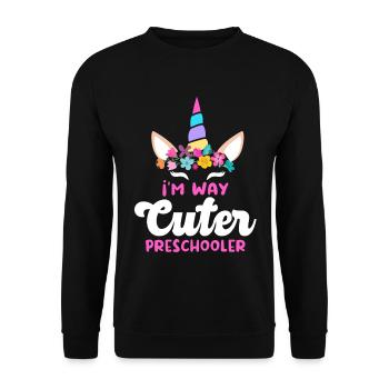 Preschool Kids Back to School Way Cuter for Girls - Unisex Sweatshirt - black - Front - Alina (178cm) & Michal (187cm)