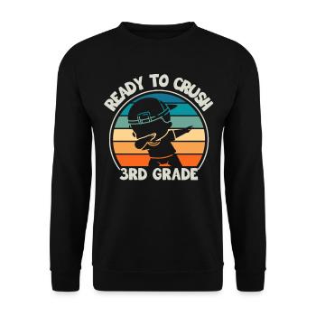 Lehrer Der Dritten Klasse Für Den Schulanfang - Unisex Pullover - Schwarz - Vorne - Alina (178cm) & Michal (187cm)