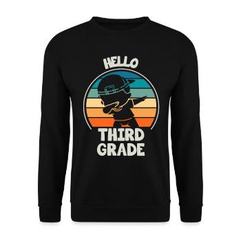 Lehrer Der Dritten Klasse Für Den Schulanfang - Unisex Pullover - Schwarz - Vorne - Alina (178cm) & Michal (187cm)