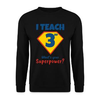 J’enseigne à des tiers quel est votre superpouvoir - Sweat-shirt Unisexe - noir - Devant - Alina (178cm) & Michal (187cm)