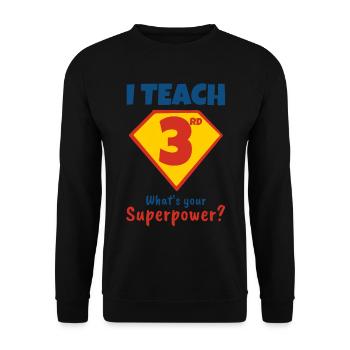 J’enseigne à des tiers quel est votre superpouvoir - Sweat-shirt Unisexe - noir - Devant - Alina (178cm) & Michal (187cm)