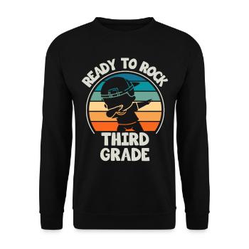 Lehrer Der Dritten Klasse Für Den Schulanfang - Unisex Pullover - Schwarz - Vorne - Alina (178cm) & Michal (187cm)
