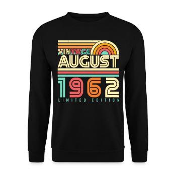 1962 In August 60th birthday - Unisex Sweatshirt - black - Front - Alina (178cm) & Michal (187cm)