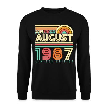 August 1987 Retro - Unisex Sweatshirt - black - Front - Alina (178cm) & Michal (187cm)