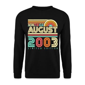 Born in August 2003 - Unisex Sweatshirt - black - Front - Alina (178cm) & Michal (187cm)