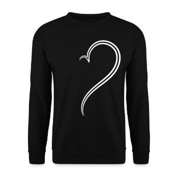 Simples Halbes Herz Weise - Unisex Pullover - Schwarz - Vorne - Alina (178cm) & Michal (187cm)