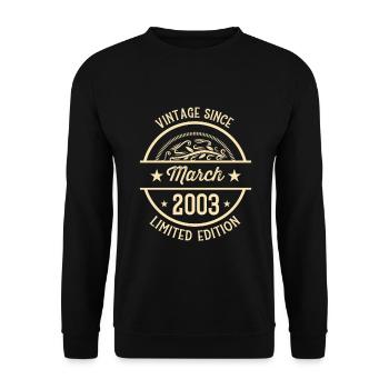Anniversaire Vintage depuis Mars 2003 - Sweat-shirt Unisexe - noir - Devant - Alina (178cm) & Michal (187cm)