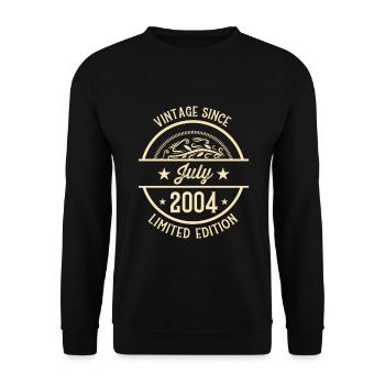 Anniversaire Vintage depuis Juillet 2004 - Sweat-shirt Unisexe - noir - Devant - Alina (178cm) & Michal (187cm)