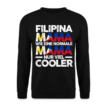 Filipina Philippinenische Mama Philippinen Mutter - Unisex Pullover - Schwarz - Vorne - Alina (178cm) & Michal (187cm)