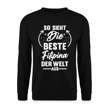 Philippinen Filipina Philippinisches - Unisex Pullover - Schwarz - Vorne - Alina (178cm) & Michal (187cm)