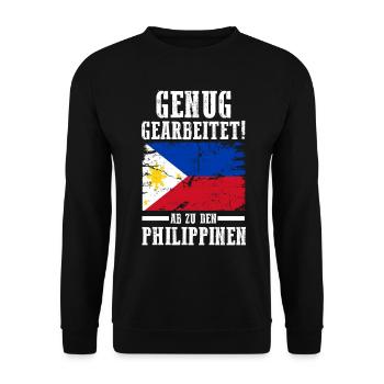Urlaub Filipino Philippinen - Unisex Pullover - Schwarz - Vorne - Alina (178cm) & Michal (187cm)