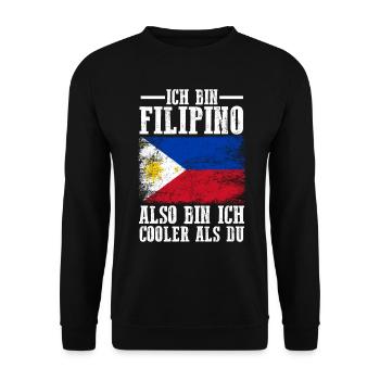 Philippinen Filipino Philippinisches - Unisex Pullover - Schwarz - Vorne - Alina (178cm) & Michal (187cm)