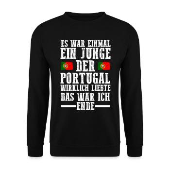 Portugal Portugiese Portugiesisches - Unisex Pullover - Schwarz - Vorne - Alina (178cm) & Michal (187cm)