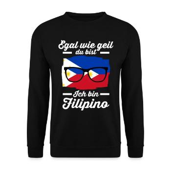 Filipino Philippinisches Philippinen - Unisex Pullover - Schwarz - Vorne - Alina (178cm) & Michal (187cm)