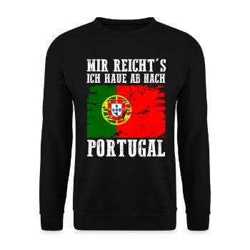 Portugal Portugiese Portugiesisches - Unisex Pullover - Schwarz - Vorne - Alina (178cm) & Michal (187cm)
