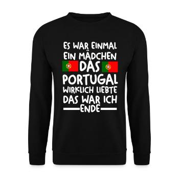 Portugal Portugiese Portugiesisches - Unisex Pullover - Schwarz - Vorne - Alina (178cm) & Michal (187cm)