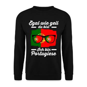 Portugiese Portugiesisches Portugal - Unisex Pullover - Schwarz - Vorne - Alina (178cm) & Michal (187cm)