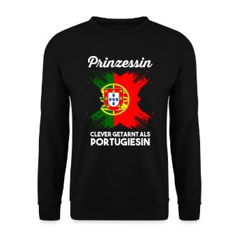 Prinzessin Portugiese Portugiesisches Portugal - Unisex Pullover - Schwarz - Vorne - Alina (178cm) & Michal (187cm)